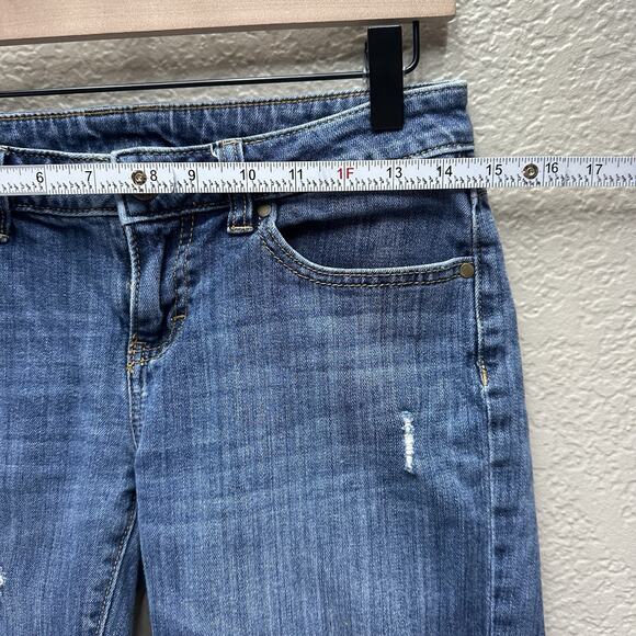 Womens Short Size 0 Jennifer Lopez Distressed Boyfriend Blue Jeans Denim Shorts - Picture 6 of 11